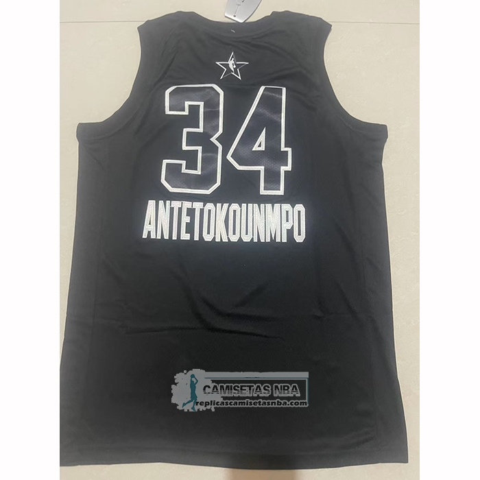 Camiseta All Star 2018 Milwaukee Bucks Giannis Antetokounmpo NO 34 Negro